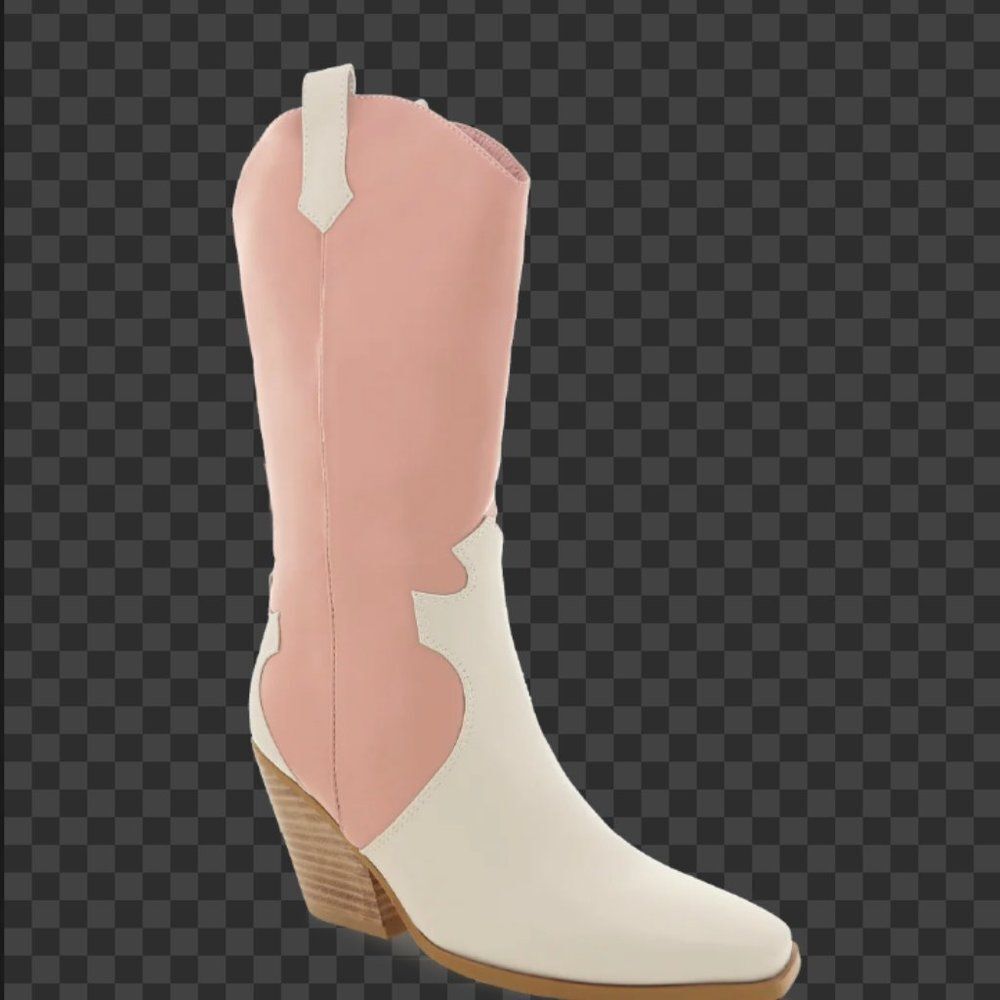 Billini Pink & White Western Claudette Boot size 9 - Picture 3 of 8